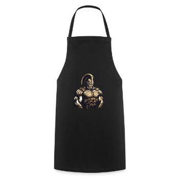 Spartan Gladiator Muscles - Cooking Apron - black - Front - AI Model Male 185 dark (185cm)