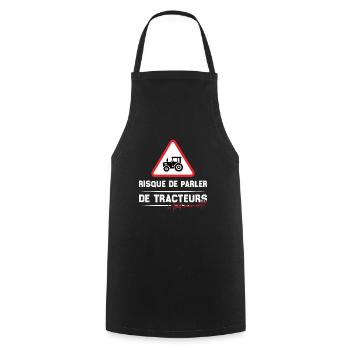 Risque de parler de tracteurs à tout moment - Tablier de cuisine - noir - Devant - AI Model Male 185 dark (185cm)