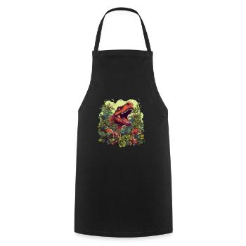 T-Rex Jungle Design - Cooking Apron - black - Front - AI Model Male 185 dark (185cm)