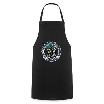 Mountain Biker Biker Bike Mountainbiking Mountains - Cooking Apron - black - Front - AI Model Male 185 dark (185cm)