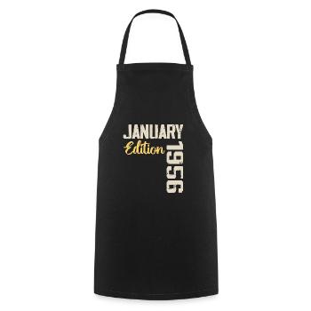 Birthday gift born in January 1956 - 1956 - Cooking Apron - black - Front - AI Model Male 185 dark (185cm)