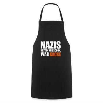 nazis hatten wir schon war kacke - Kochschürze - Schwarz - Vorne - AI Model Male 185 dark (185cm)