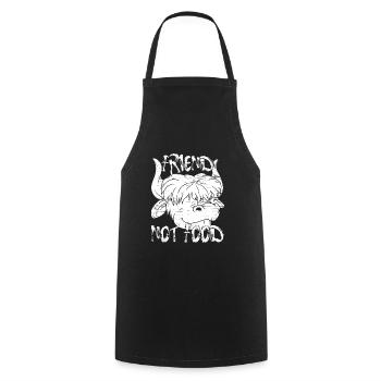 Vegan friend no food - Cooking Apron - black - Front - AI Model Male 185 dark (185cm)