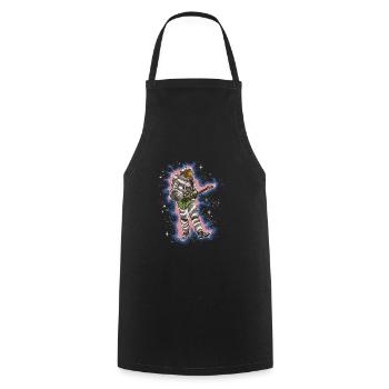 Guitariste astronaute - Guitare spatiale - Tablier de cuisine - noir - Devant - AI Model Male 185 dark (185cm)