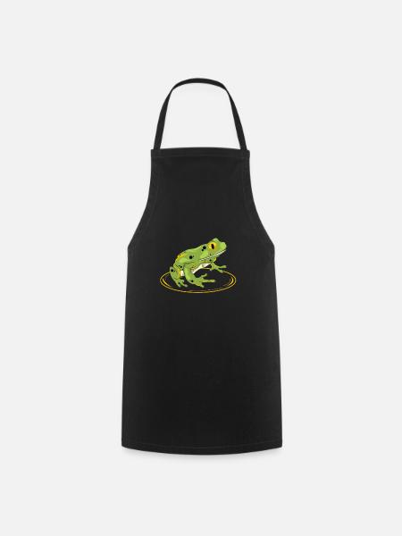 Grenouille - grenouille - crapaud - Tablier de cuisine - noir