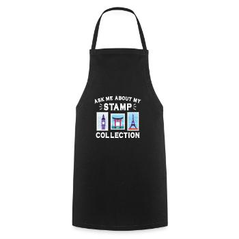 Stamp collecting - Cooking Apron - black - Front - AI Model Male 185 dark (185cm)