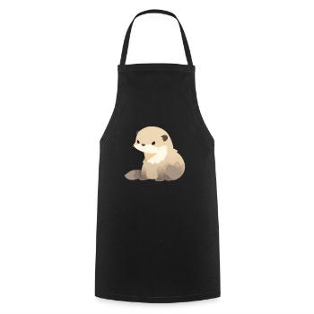 Cute Mongoose - Cooking Apron - black - Front - AI Model Male 185 dark (185cm)