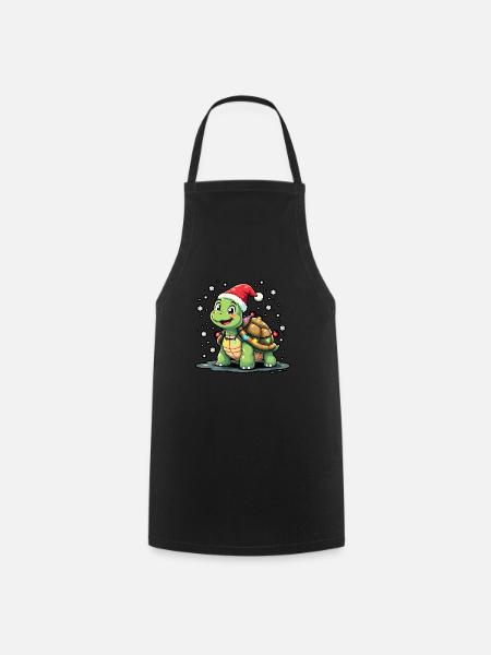 Schildkröte Schildkröten Weihnachten - Kochschürze - Schwarz