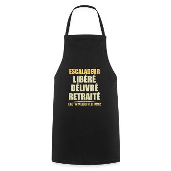 Climber celebrates his retirement with humor gift - Cooking Apron - black - Front - AI Model Male 185 dark (185cm)