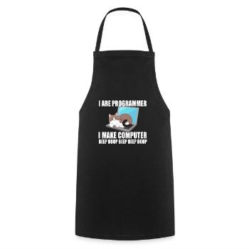 Je suis programmeur - Tablier de cuisine - noir - Devant - AI Model Male 185 dark (185cm)