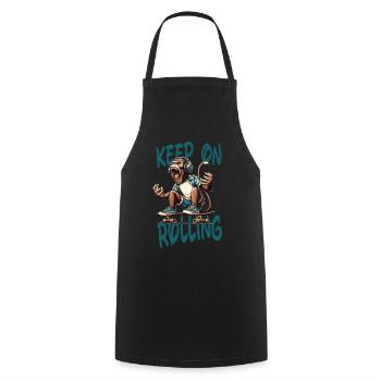 keep on rolling skate skateboard skater summer - Cooking Apron - black - Front - AI Model Male 185 dark (185cm)