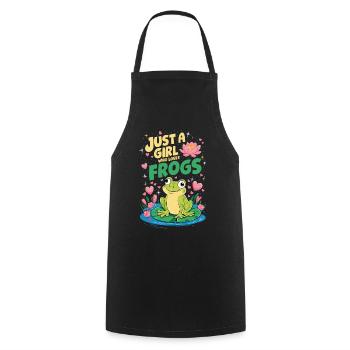 Juste une fille qui aime les grenouilles - Tablier de cuisine - noir - Devant - AI Model Male 185 dark (185cm)