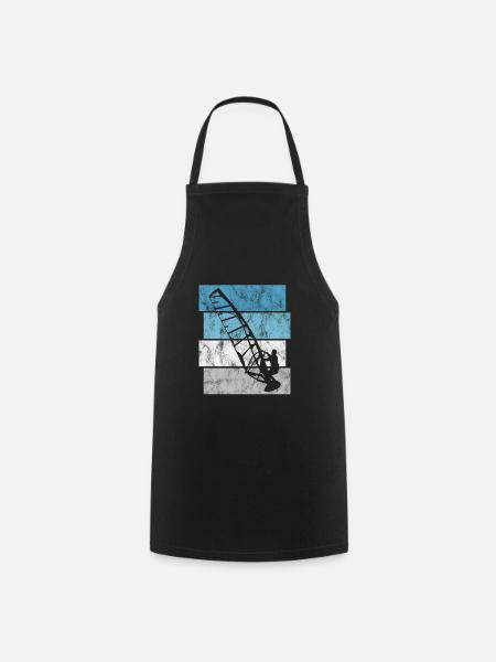Windsurfer Windsurfing Retro Windsurfing Surfing - Cooking Apron - black