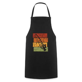 Windsurfing Retro Windsurfer Surfing Windsurfing - Cooking Apron - black - Front - AI Model Male 185 dark (185cm)