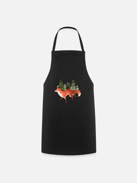 Fuchs Kunst Orange Wald Natur wild Wolf Liebhaber - Kochschürze - Schwarz