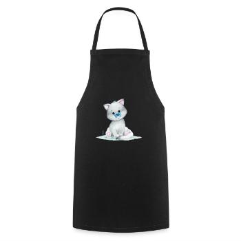 Cute arctic fox - Cooking Apron - black - Front - AI Model Male 185 dark (185cm)