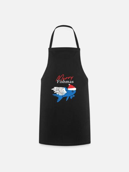 Merry Fishmas - Cooking Apron - black