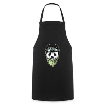Panda bear pilot Panda hobby aviator for pilots - Cooking Apron - black - Front - AI Model Male 185 dark (185cm)