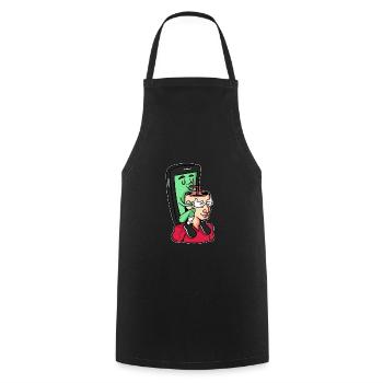 Mobile phone smartphone phone addiction control motive - Cooking Apron - black - Front - AI Model Male 185 dark (185cm)