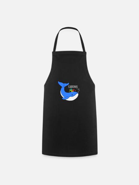 Karnewal Wal Kostüm Verkleidung Fasching Karneval - Kochschürze - Schwarz