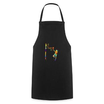 Basketball player basketball hoop team sport motif - Cooking Apron - black - Front - AI Model Male 185 dark (185cm)