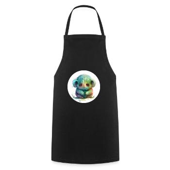 Animal monkey fantasy and cute - Cooking Apron - black - Front - AI Model Male 185 dark (185cm)