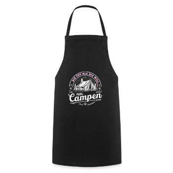 Die tut nix will nur campen Campingfrau Zelten Out - Kochschürze - Schwarz - Vorne - AI Model Male 185 dark (185cm)