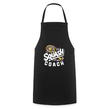 Squashspielen-Coach - Kochschürze - Schwarz - Vorne - AI Model Male 185 dark (185cm)