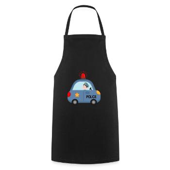 Police Police Commissioner Blue Lights - Cooking Apron - black - Front - AI Model Male 185 dark (185cm)
