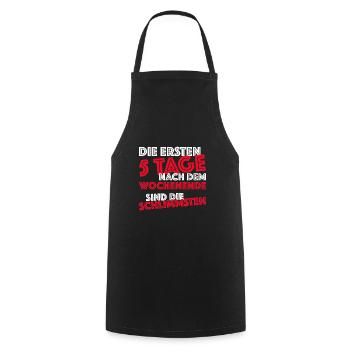 Party machen am Wochenende | Bier, feiern - Kochschürze - Schwarz - Vorne - AI Model Male 185 dark (185cm)