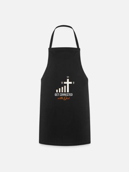 Connectez-vous avec Dieu - Christ Jésus Bible Dieu - Tablier de cuisine - noir