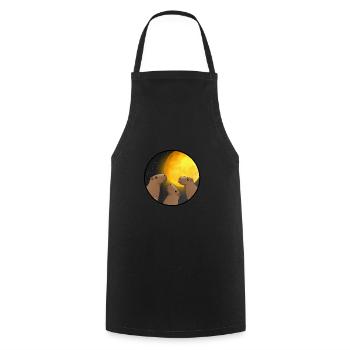 Capybara Moon - cochon d'inde géant - Tablier de cuisine - noir - Devant - AI Model Male 185 dark (185cm)