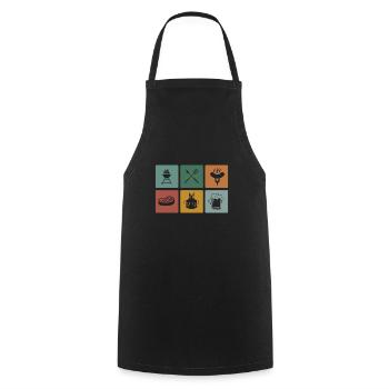 Grill humor grillen bier würstlichen lustigen - Kochschürze - Schwarz - Vorne - AI Model Male 185 dark (185cm)