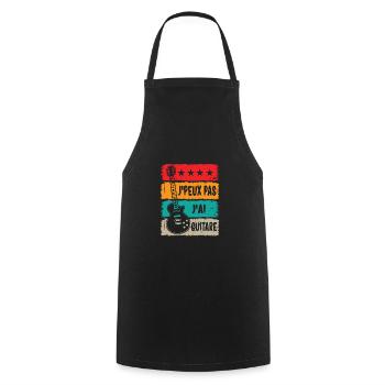 Je peux pas j'ai guitare humour musique drôles - Tablier de cuisine - noir - Devant - AI Model Male 185 dark (185cm)