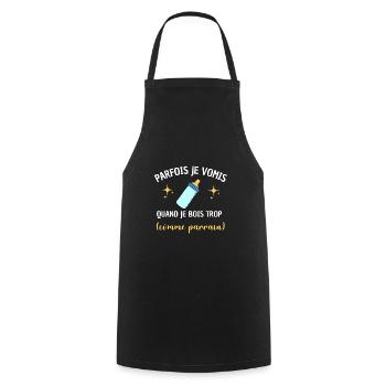 Parfois je vomis comme parrain bébé biberon humour - Tablier de cuisine - noir - Devant - AI Model Male 185 dark (185cm)