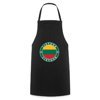 Lithuania - Cooking Apron - black - Front - AI Model Male 185 dark (185cm)