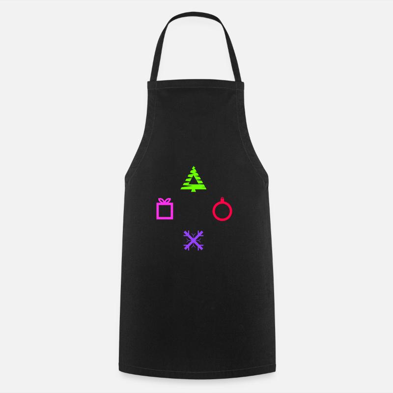 Gamer Console Buttons - Christmas Edition - Cooking Apron - black