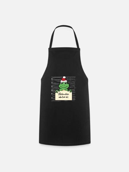 Es eskaliert eh lustige Weihnachten Frosch - Kochschürze - Schwarz