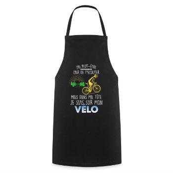 Vélo de course, homme cycliste cadeau - Tablier de cuisine - noir - Devant - AI Model Male 185 dark (185cm)