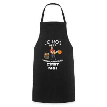 Papa roi de la tronçonneuse cadeau métier fôret - Tablier de cuisine - noir - Devant - AI Model Male 185 dark (185cm)