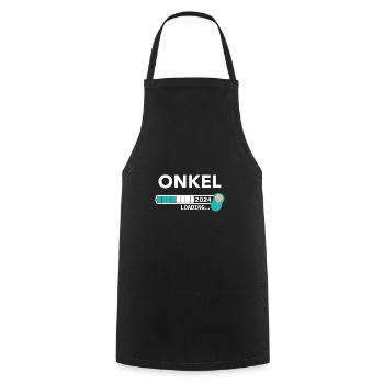 Ich werde Onkel 2023/ Werdender Onkel 2023 - Kochschürze - Schwarz - Vorne - AI Model Male 185 dark (185cm)