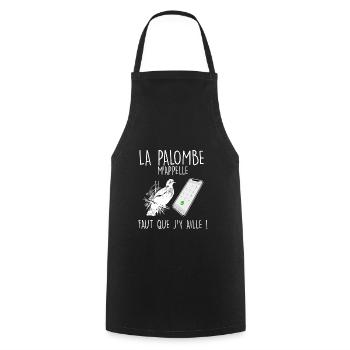 Chasse à la palombière humour chasseur - Tablier de cuisine - noir - Devant - AI Model Male 185 dark (185cm)