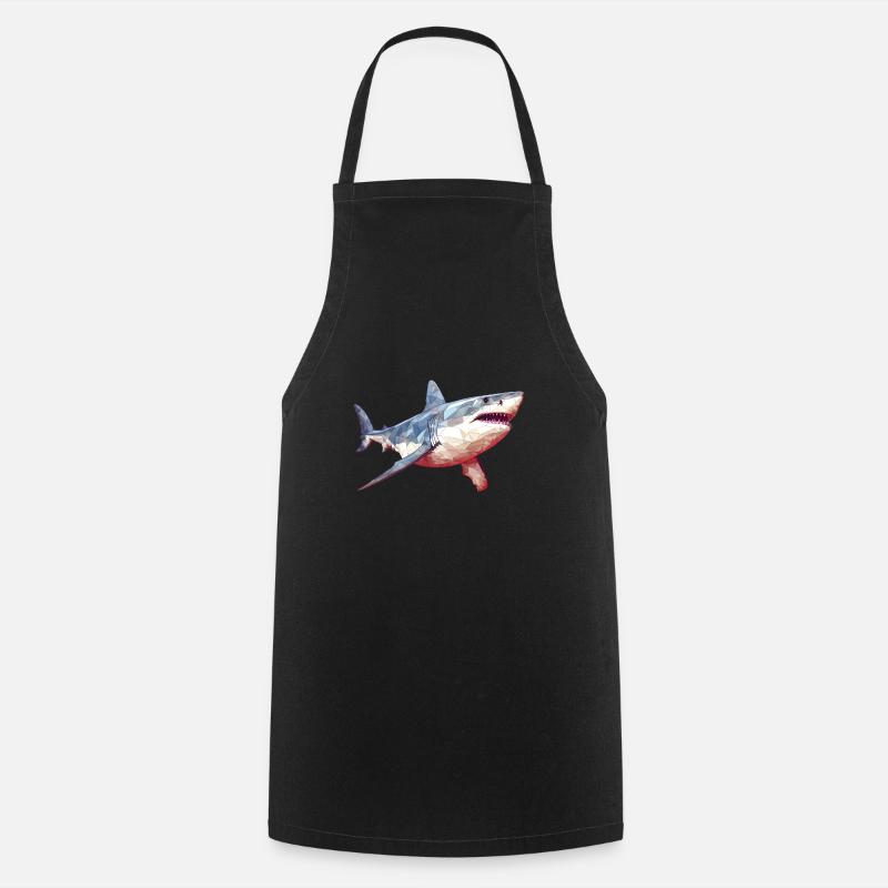 Grand requin blanc - Tablier de cuisine - noir