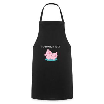 Making Bacon | Pork, Meat, Grilling, Beer - Cooking Apron - black - Front - AI Model Male 185 dark (185cm)