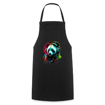 Ours panda abstrait - Tablier de cuisine - noir - Devant - AI Model Male 185 dark (185cm)