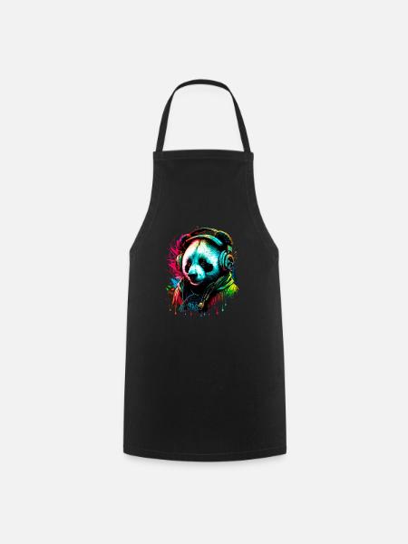 Abstrakter Pandabär - Kochschürze - Schwarz