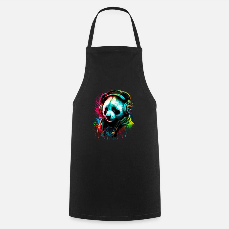 Abstrakter Pandabär - Kochschürze - Schwarz