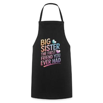 Sister Sibling Family - Cooking Apron - black - Front - AI Model Male 185 dark (185cm)