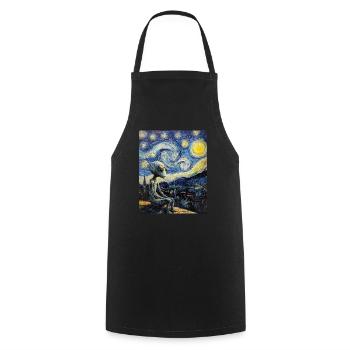Alien nuit étoilée style van gogh - Tablier de cuisine - noir - Devant - AI Model Male 185 dark (185cm)