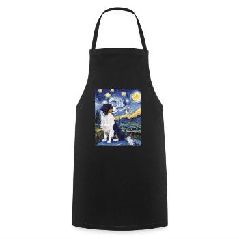 Berger Australien Chien nuit étoilée van gogh - Tablier de cuisine - noir - Devant - AI Model Male 185 dark (185cm)